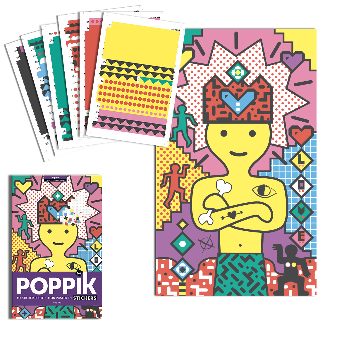 Joc creativ cu stickere pop art poppik